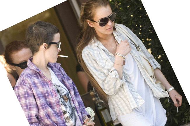 Lindsay Lohan smoking