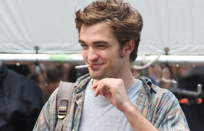 Robert Pattinson smoking