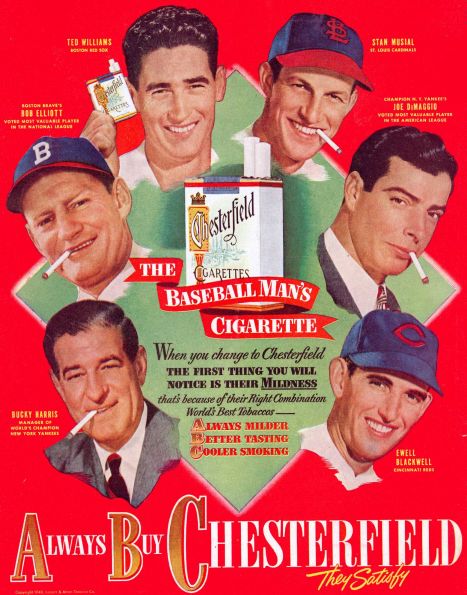 Baseball Players in Chesterfield Ads